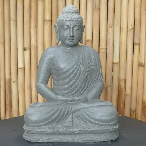 Product image of the product “Seated Indian Buddha - mudra meditation, in the sizes from 60 to 150cm, natural finish ”